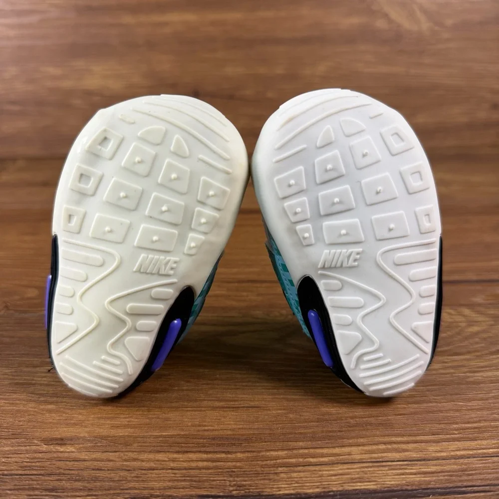 Nike Air Max 90 Crib Sneakers Size‎ 2C Shoes ‘White Psychic Purple Washed Teal’